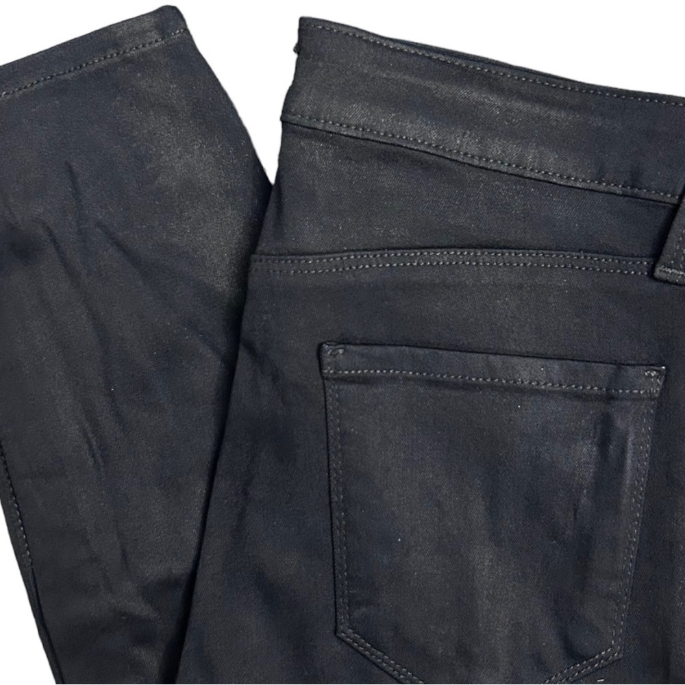 L'AGENCE Margot High-Rise Skinny Black Noir Coated Jeans - Picture 5 of 7